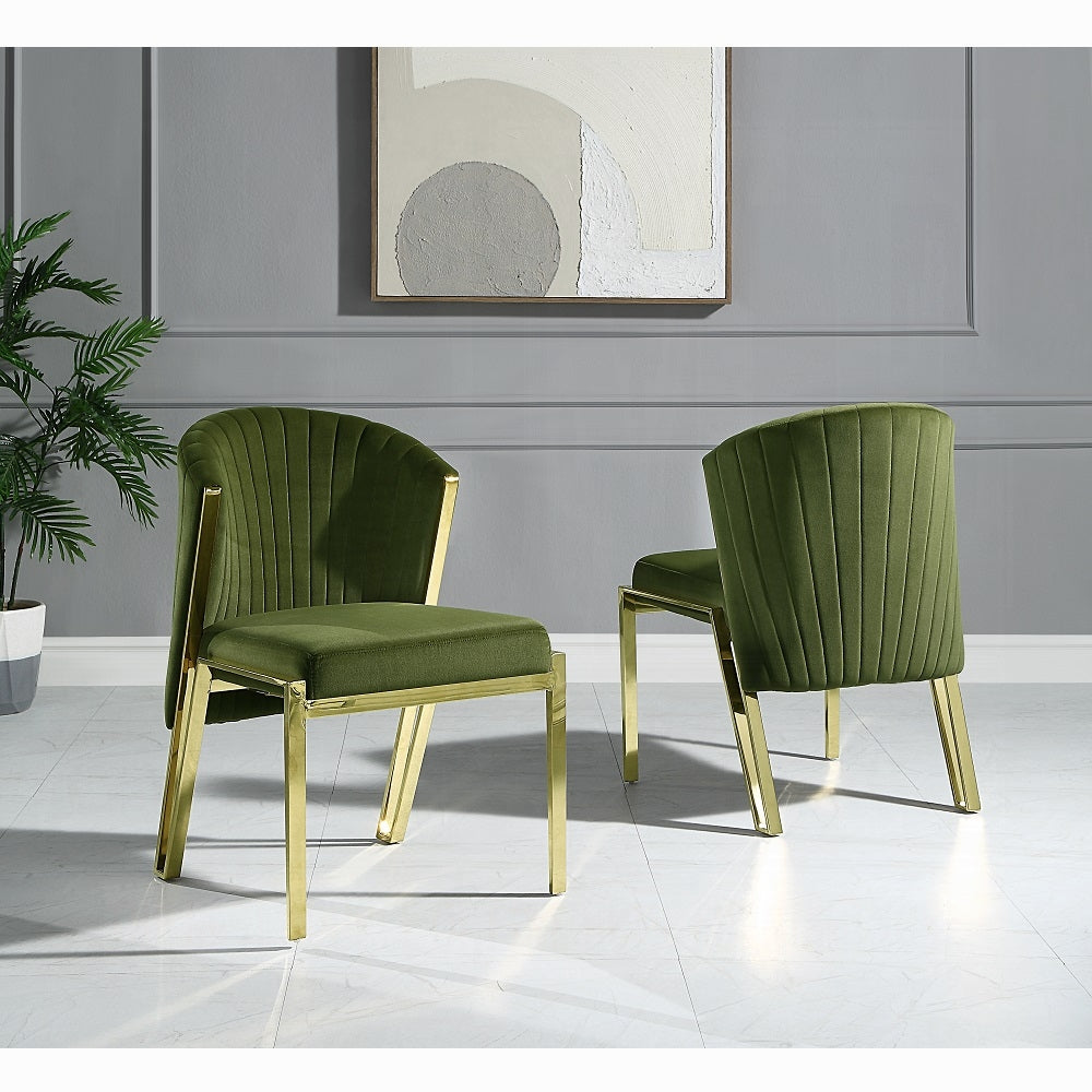 Fallon Side Chair -Green Velvet (Set of 2)
